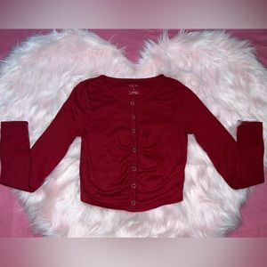 Burgundy long sleeve button up